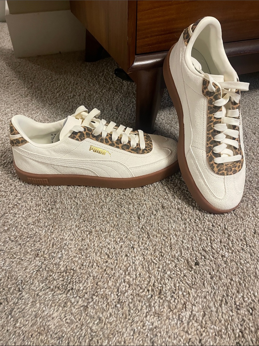 New suede, leopard puma sneakers